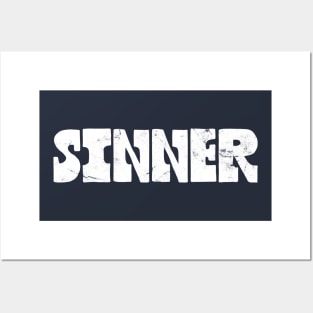 Sinner / Retro Punk Typography Design Posters and Art